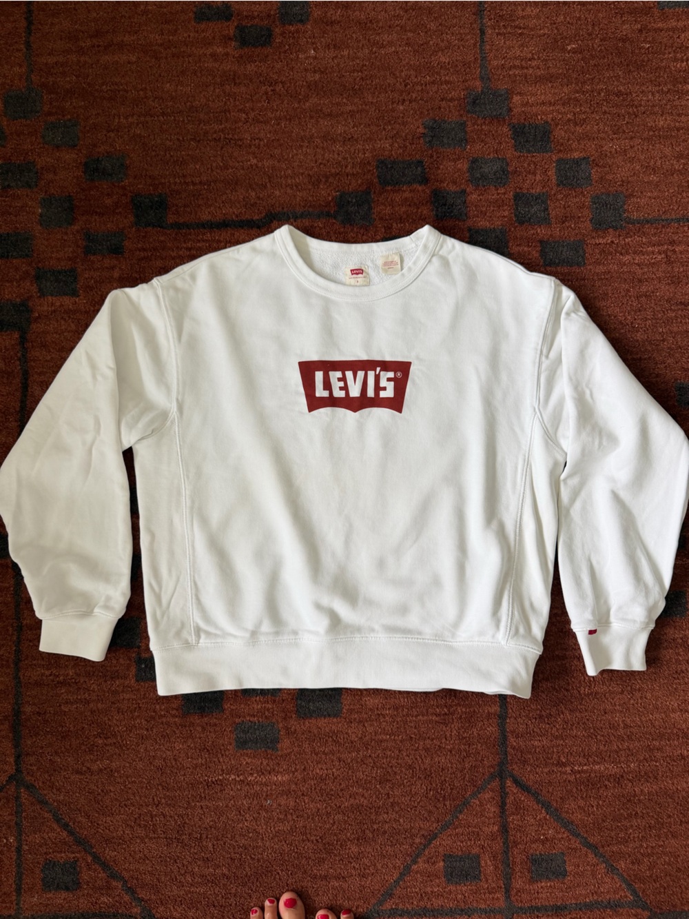 Levi's Women’s White Sweatshirt with Red Logo